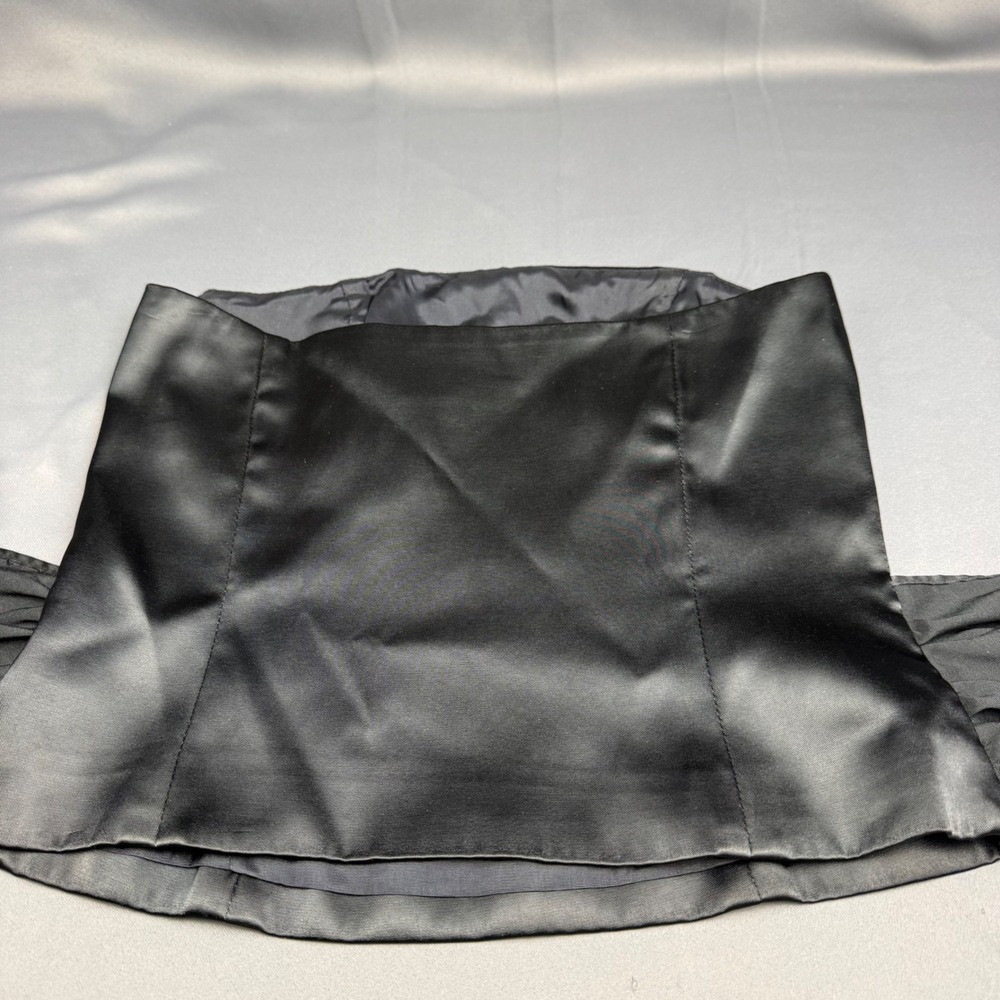 White House Black Market Black Satin Strapless Corset Tie Top XS Romantic Formal - Picture 9 of 16